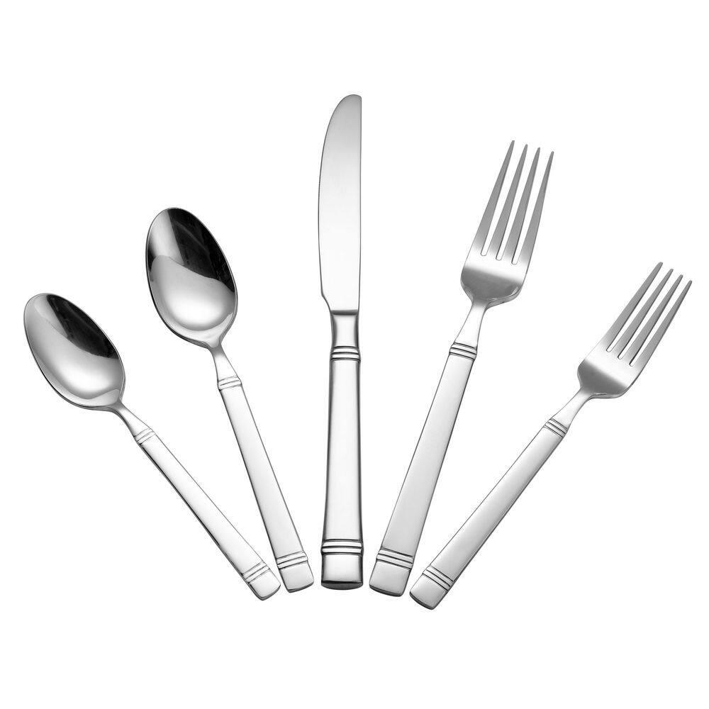 Lorren Home Trends Lorren Home Trends 45 Piece Stainless Steel Flatware Set, Service for 8, Dishwasher Safe