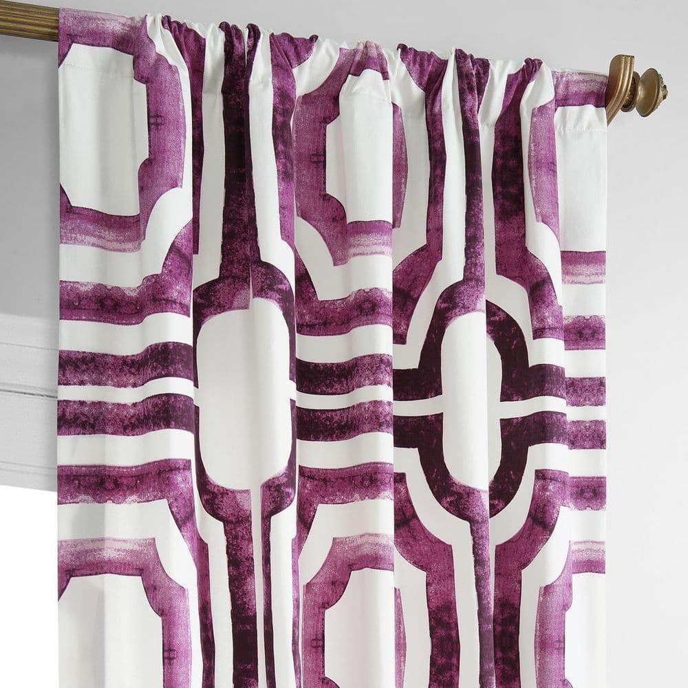 Mecca Pink Printed Cotton Curtain (1 Panel), Mecca Pink, 50W X 108L