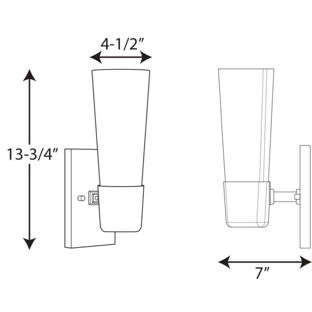 Progress Lighting P300061 Zura 1 Light 4-1/2" Wide Bathroom Sconce - Nickel