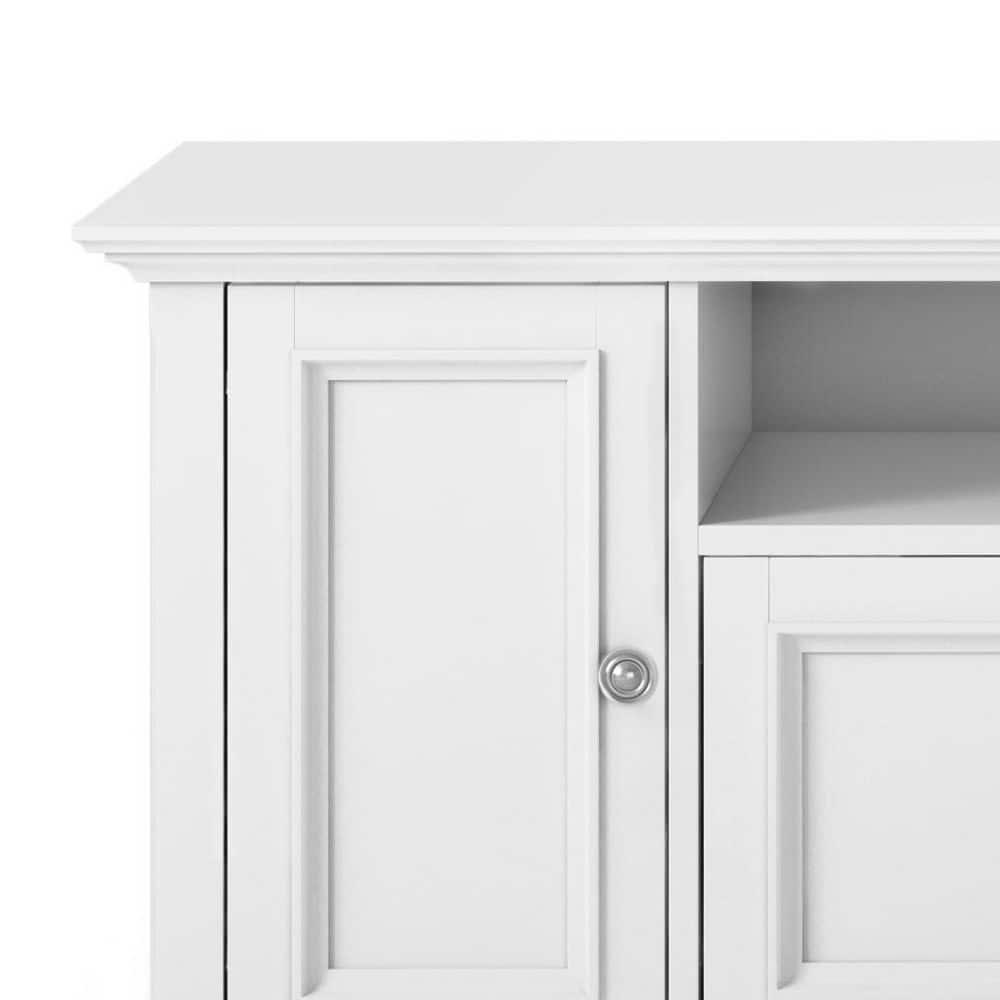 Simpli Home Amherst 72"W Solid Wood TV Stand for TVs up to 80" with Adjustable Shelves