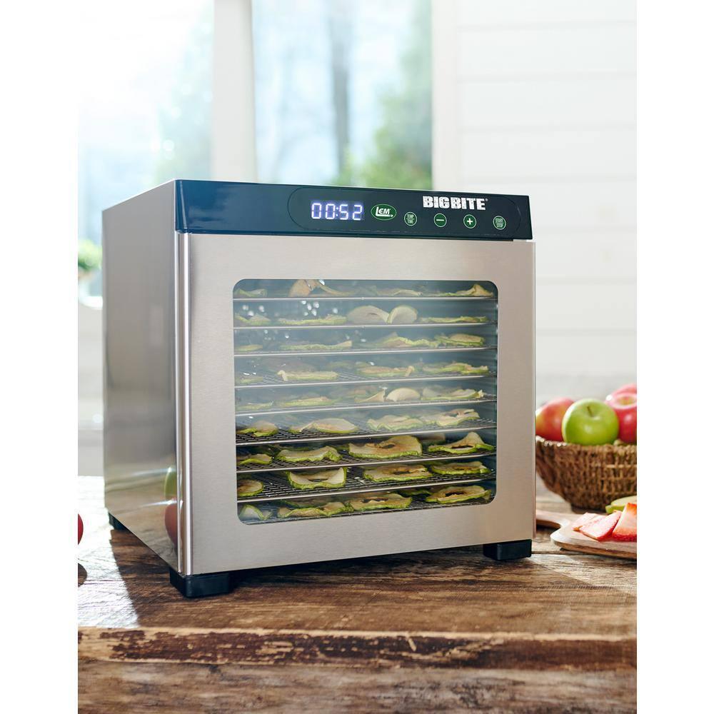 LEM Big Bite 10 Tray Dehydrator with Digital Timer Stainless Steel