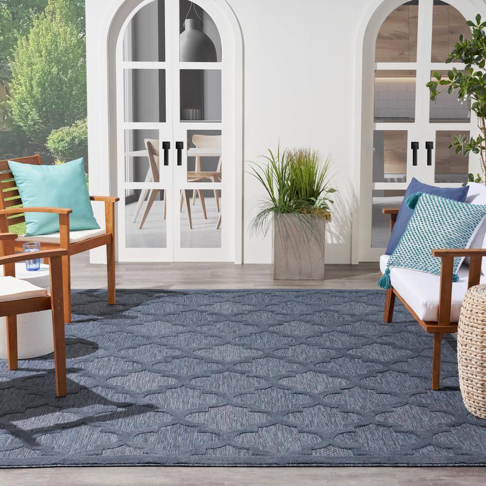 Nourison Easy Care 7' x 10' Navy Blue Indoor/Outdoor Rug