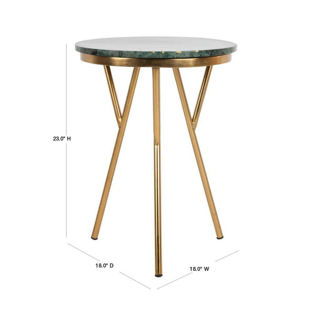 Safavieh  Coletta Marble Accent Table - Dark Green - 18" x 18" x 23"