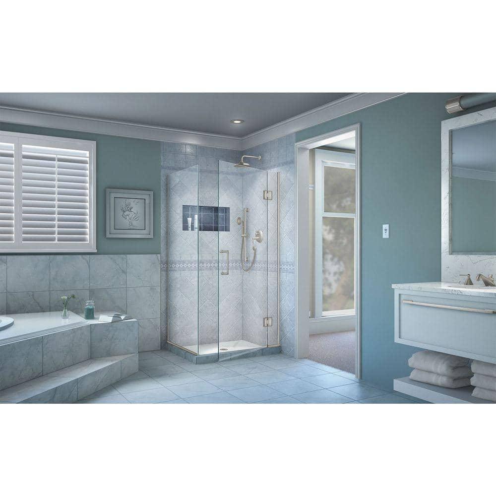 Unidoor-X 33 3/8 in. W x 30 in. D x 72 in. H Frameless Hinged Shower Enclosure