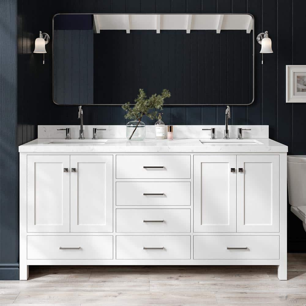 Ariel A073d-Bc Cambridge 72" Double Free Standing Vanity Cabinet Only - White