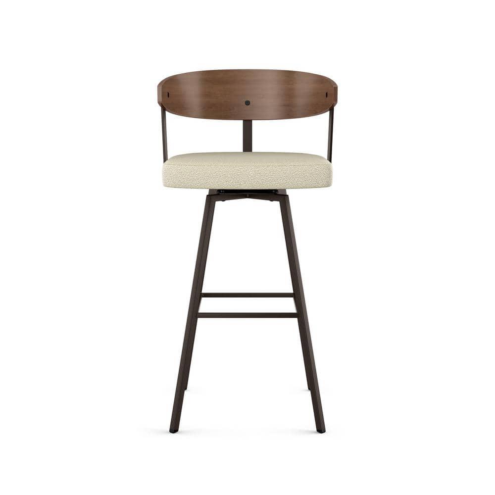 Amir Swivel Counter & Bar Stool with Wooden Back