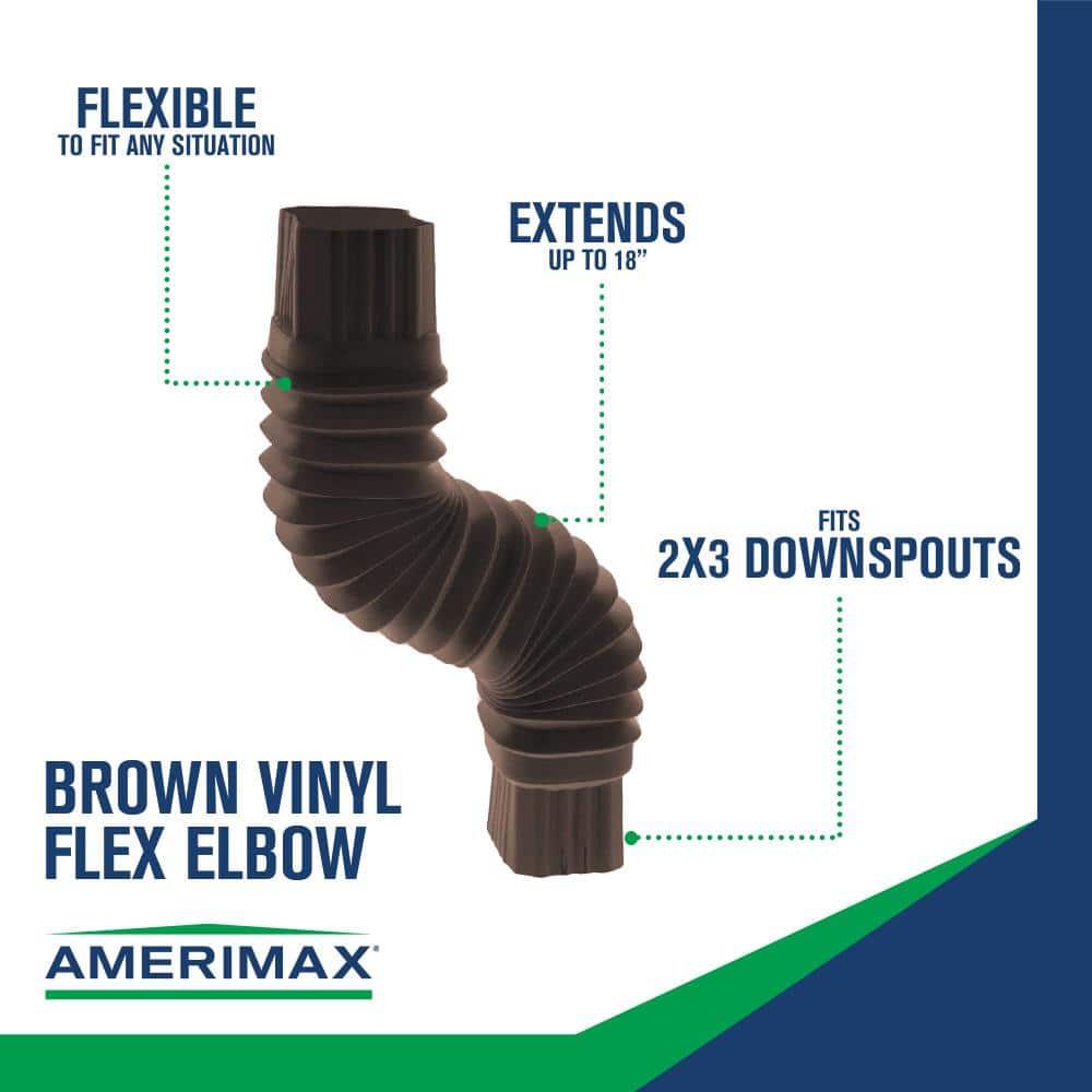 Amerimax 2'' x 3'' Flex-Elbow, Brown