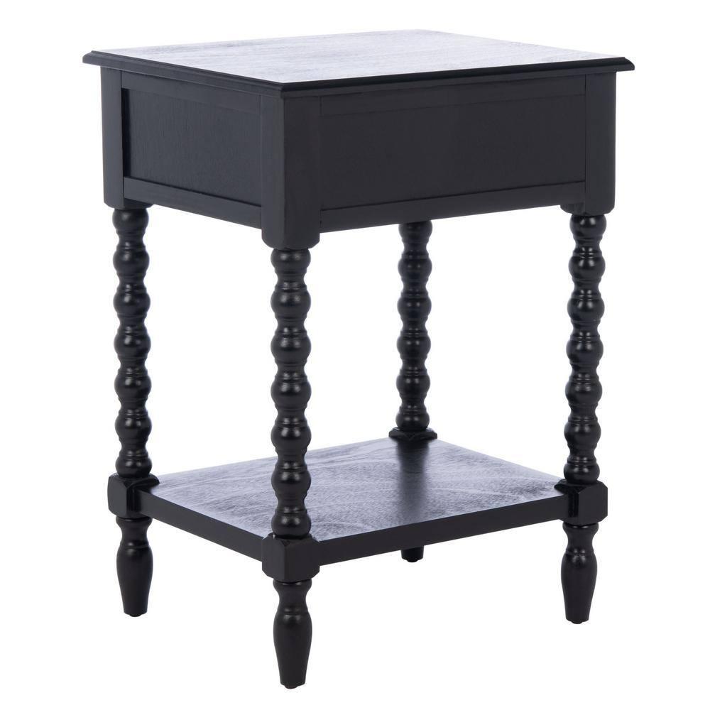 Dakota Fields Solid Wood Top End Table with Storage