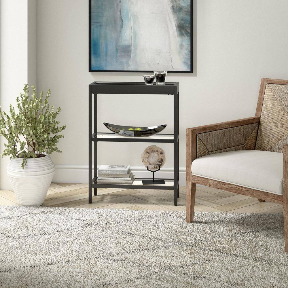 Evelyn&Zoe Alexis 22" Wide Rectangular Console Table, Blackened Bronze