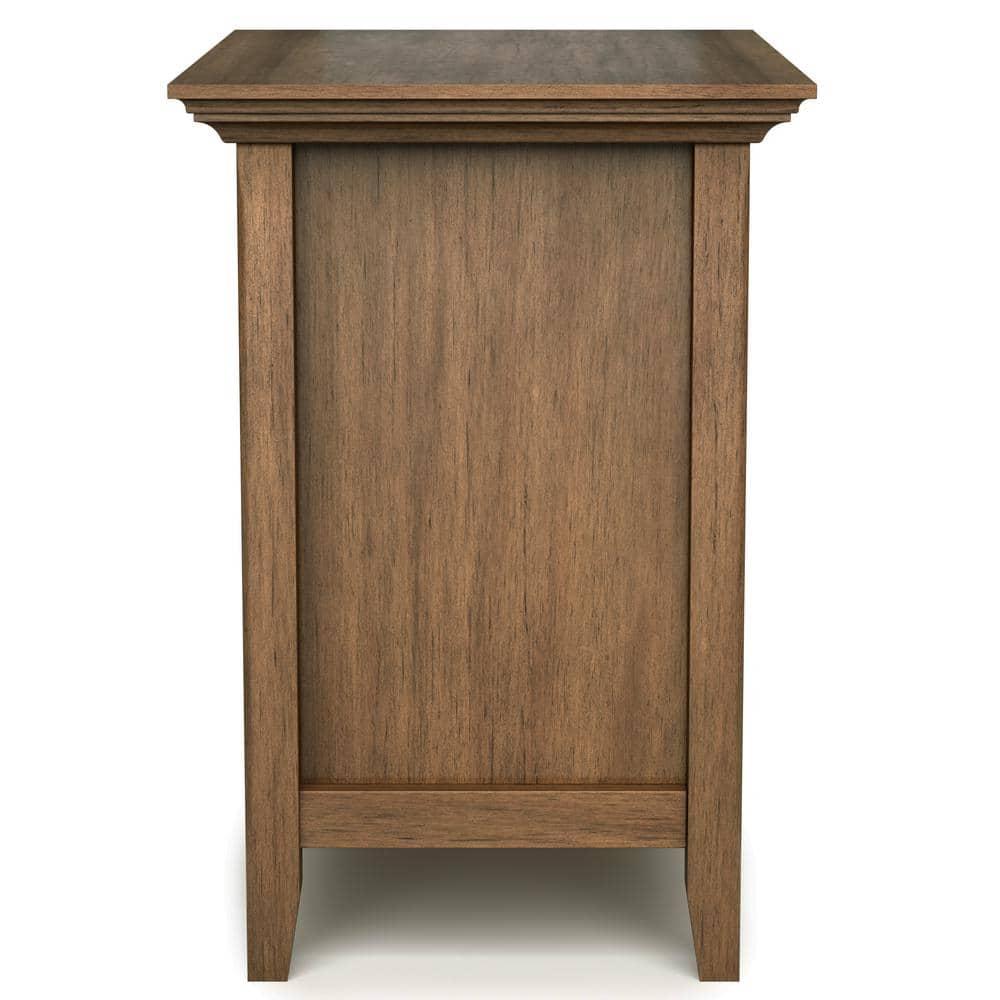 Simpli Home Amherst 24"W 2-Drawer Solid Wood Nightstand with Open Shelf