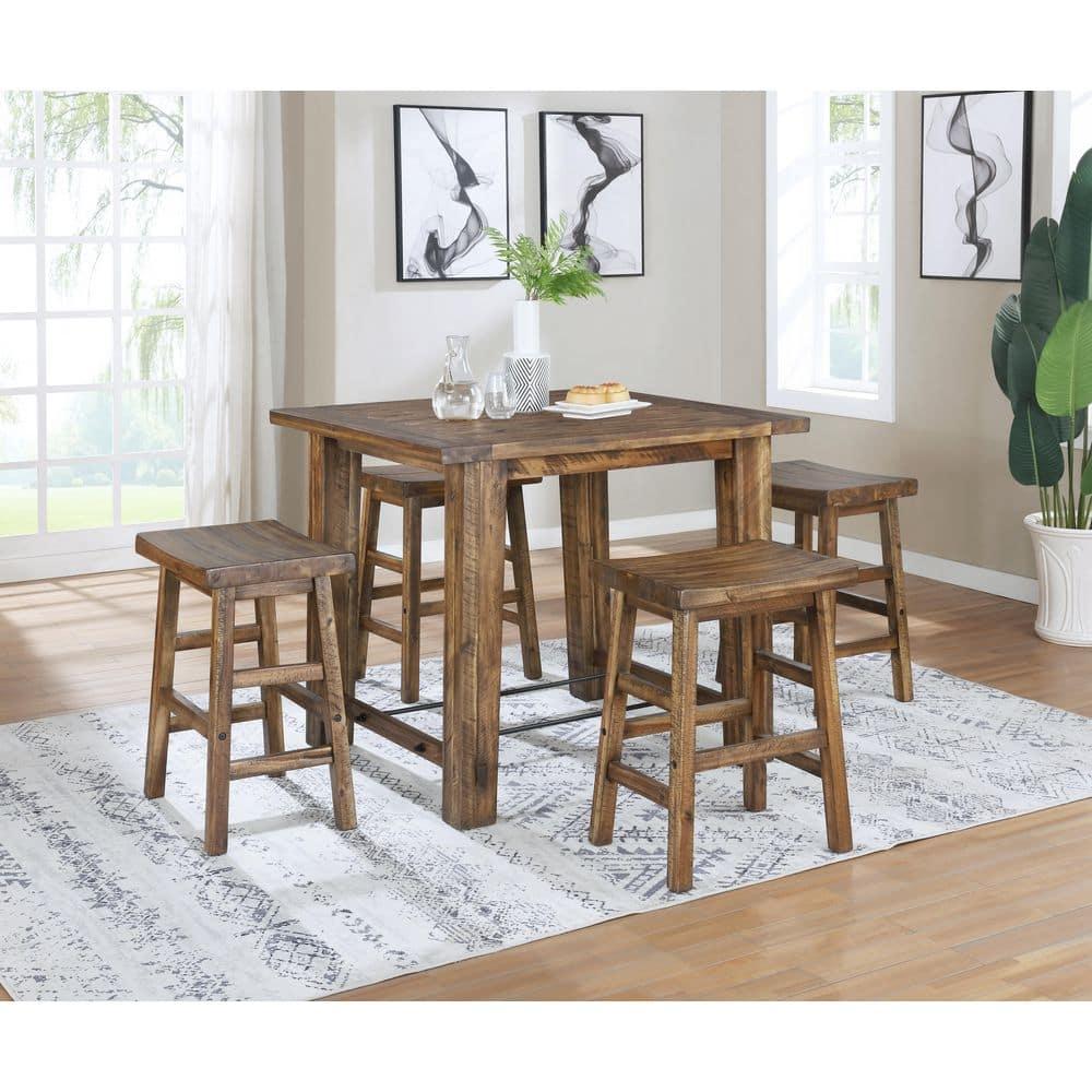 26" Durango Industrial Wood Counter Height Barstool Dark Brown - Alaterre Furniture