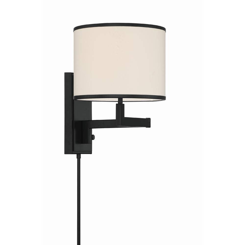 Crystorama Lighting Madison 1 - Light Swing Arm Lamp in  Matte Black