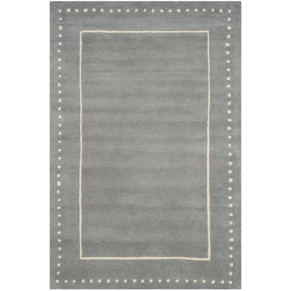 Bella BEL151 Hand Tufted Area Rug - Silver/Ivory - 4'x6' - Safavieh.