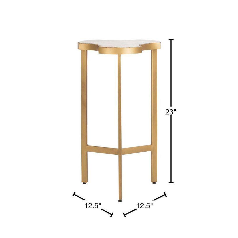 Suki Tripod Accent Table - White Agate/Gold - Safavieh.