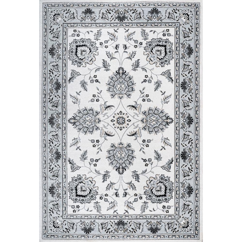 3'x 5' Cherie French Cottage Area Rug, Cream/Light Gray - JONATHAN Y