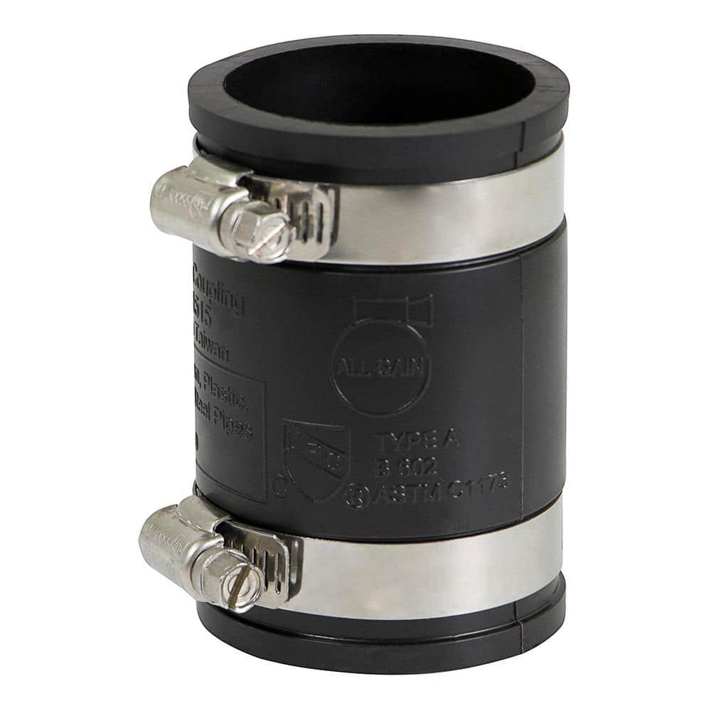 1-1/2 in. PVC Flexible Coupling with Stainless Steel Clamps