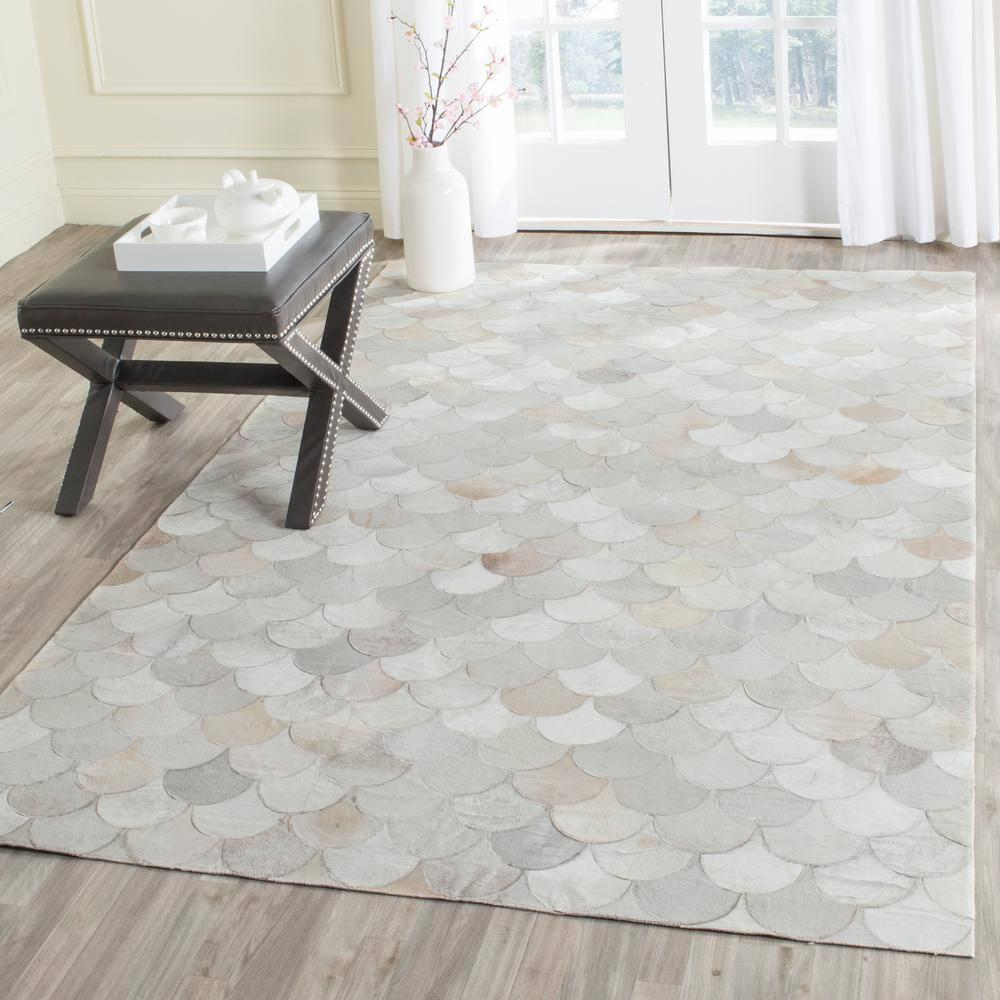 Studio Leather STL311 Hand Woven Area Rug - Ivory/Grey - 3'x5' - Safavieh.