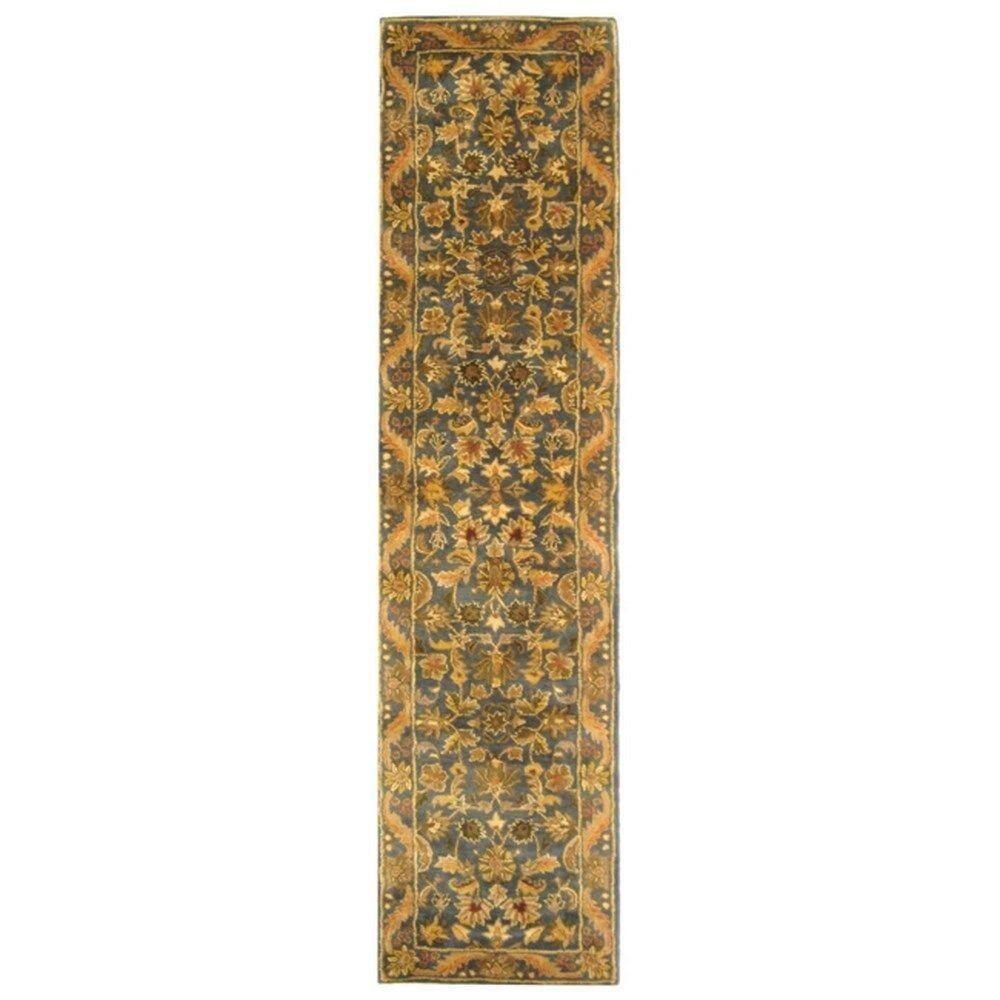 Antiquity AT52 Hand Tufted Indoor Runner Rug - Blue/Gold - 2'3"x12' - Safavieh