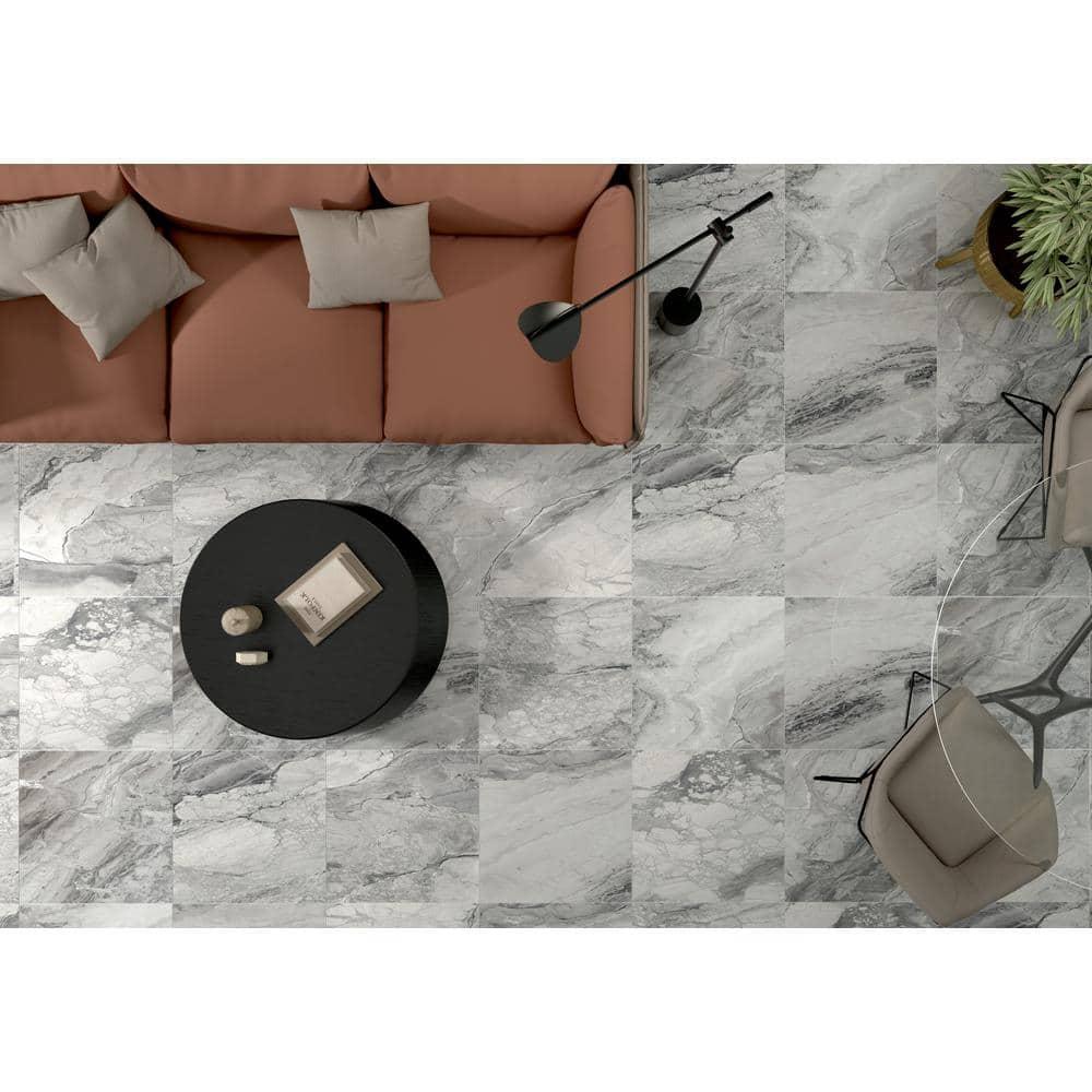 Ackland Zola 24 in. x 24 in. Matte Porcelain Marble Look Floor and Wall Tile