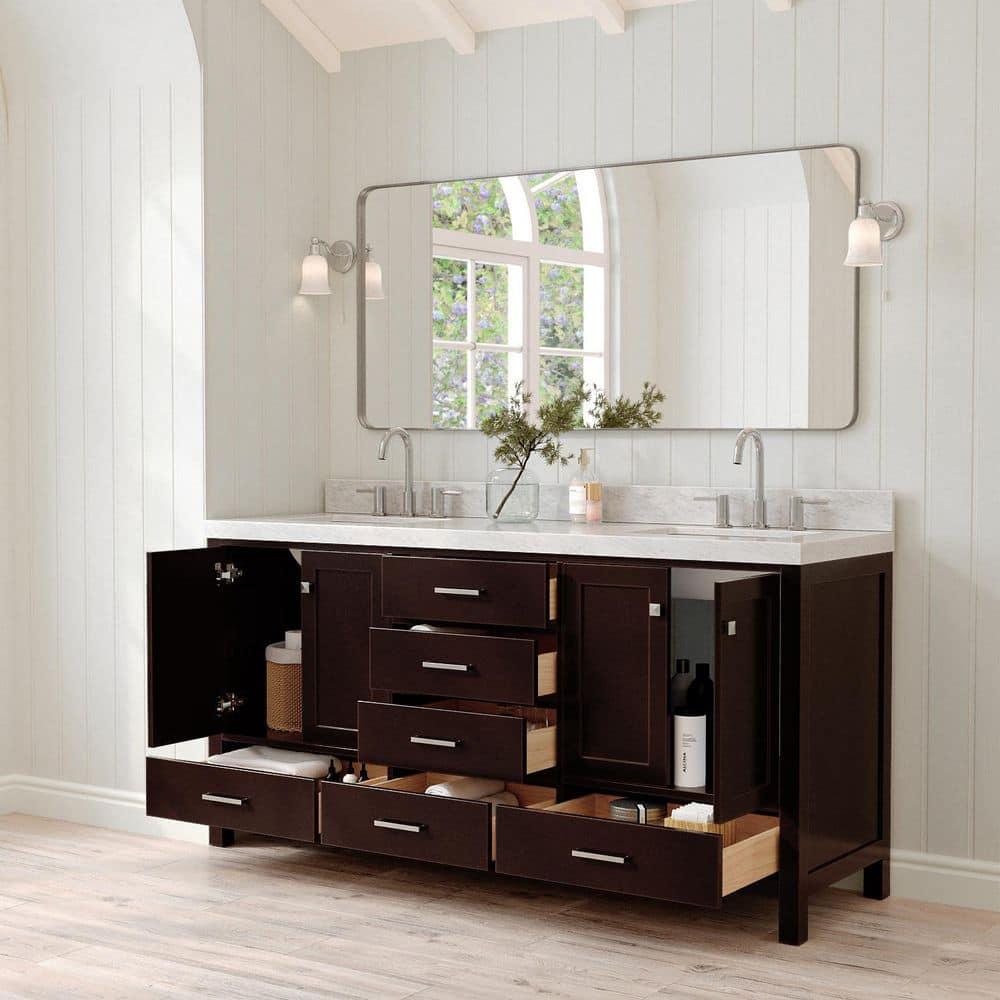 Cambridge Double Bathroom Vanity with Carrara Marble Top