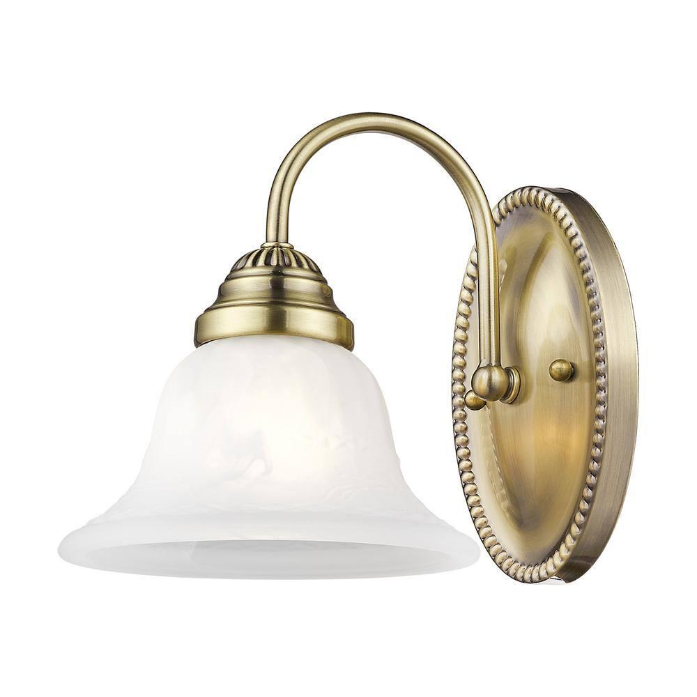 Livex Lighting Edgemont 1 - Light Vanity in  Antique Brass