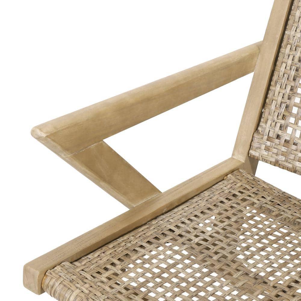 Noble House Outdoor Dining Chair - Polyethylene - Set of 2 - Light Brown