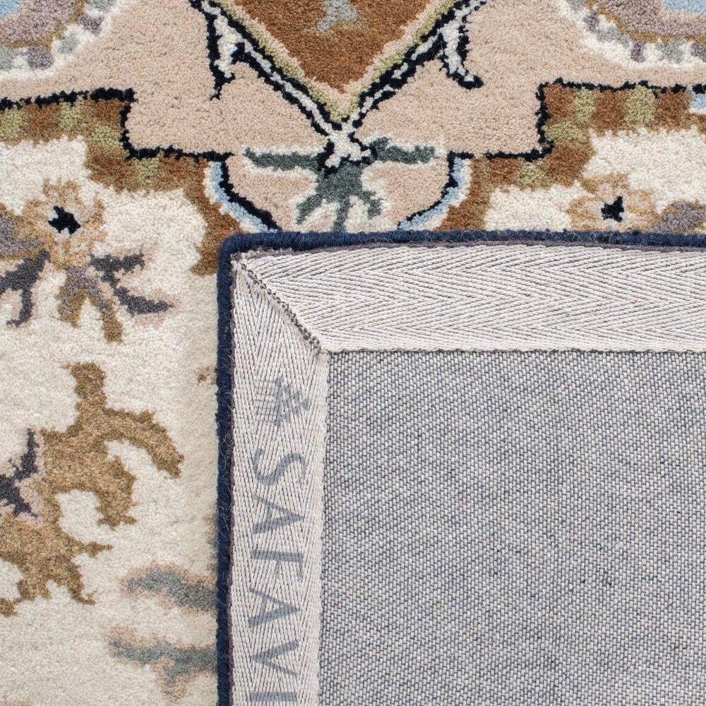 SAFAVIEH Heritage York Oriental Wool Area Rug, Beige/Navy, 8' x 8' Square