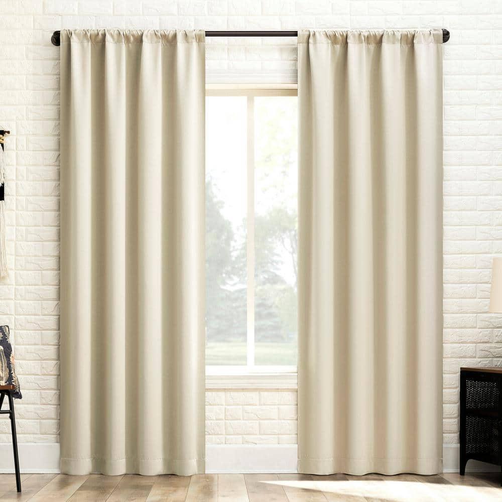 Sun Zero Bergen Theater Grade 100% Blackout Rod Pocket Curtain Panel