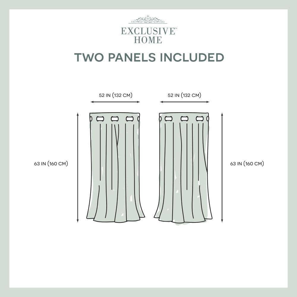 Set of 2 (63"x52") Forest Hill Woven Blackout Grommet Top Window Curtain Panel Gray - Exclusive Home: Thermal Insulated