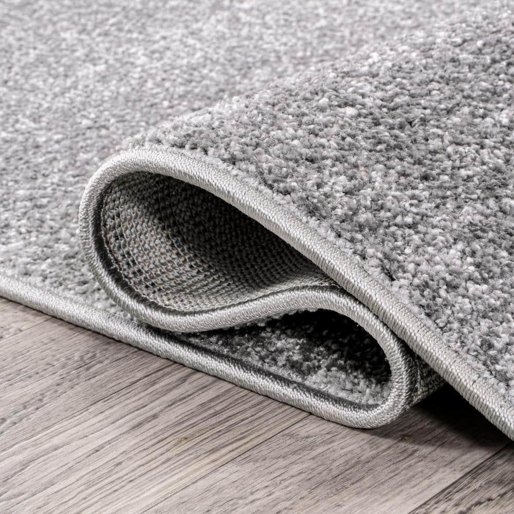10' X 14' Rectangle Haze Solid Low-Pile Area Rug , Gray - JONATHAN Y