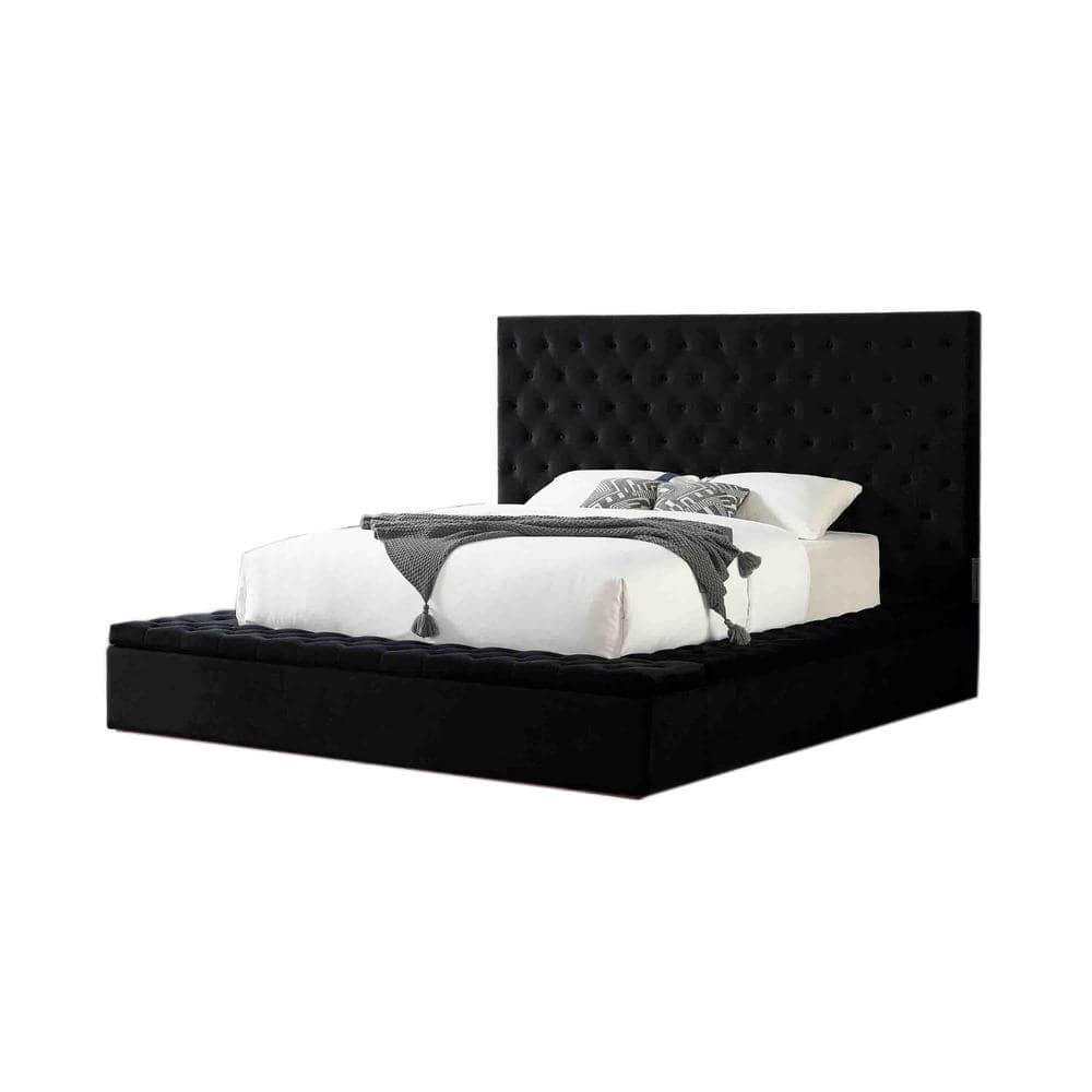 Best Master Furniture Upholstered Panel Storage Bed