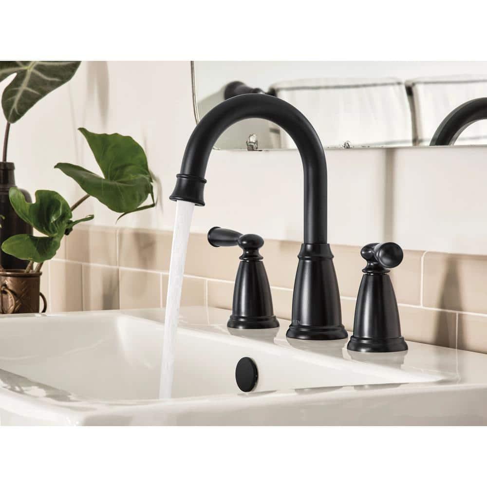 Moen Banbury 8 In. Widespread Double Handle High-Arc Bathroom Faucet In Mediterranean (Valve Included)