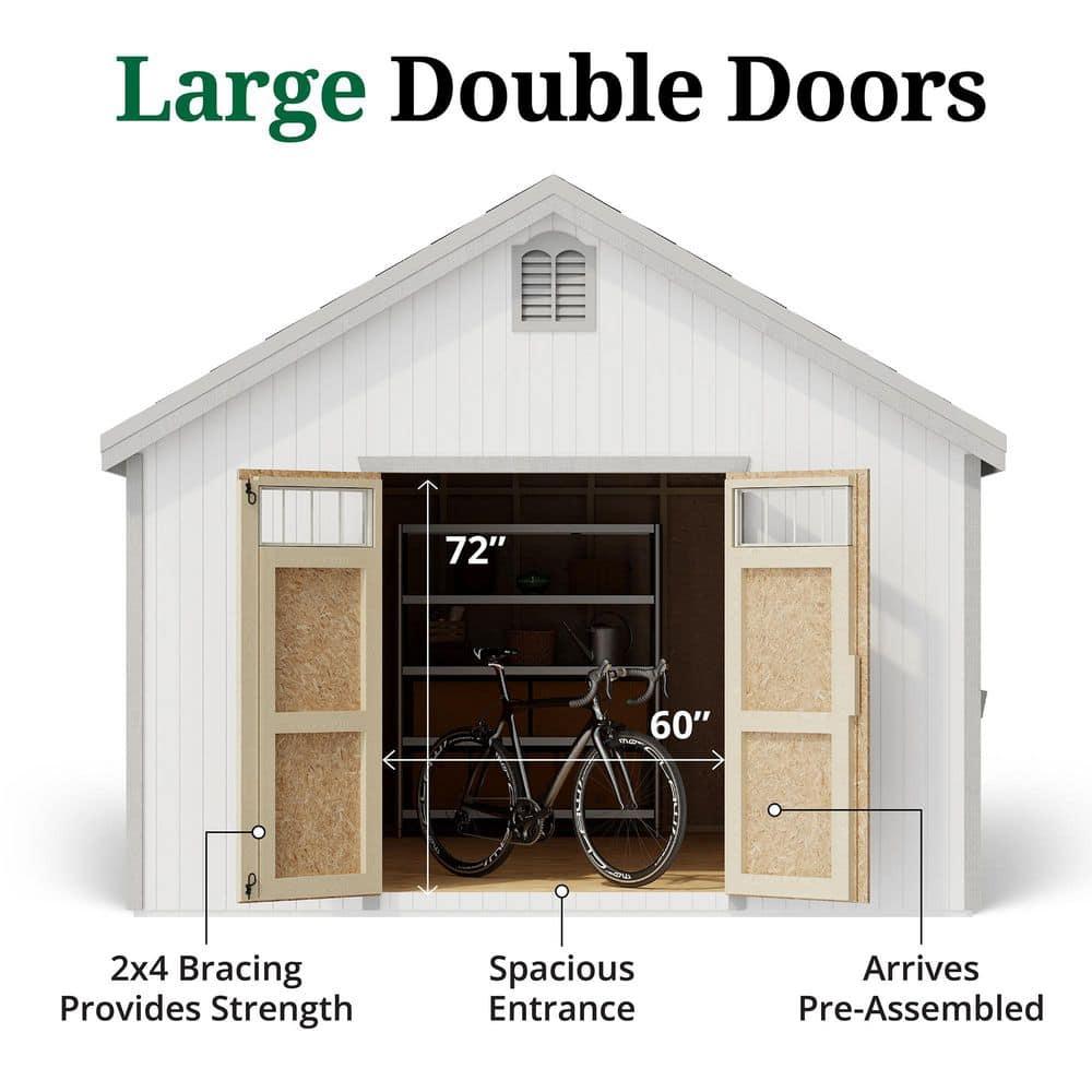 Little Cottage Co. 12x12 Colonial Williamsburg Shed with Operable Windows, Outdoor Wood Storage Do-It-Yourself Precut Kit