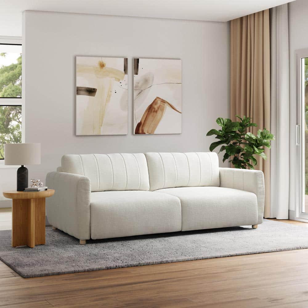 Serta Lowry 91.7" Queen Size Channel Tufted Convertible Sleeper Sofa