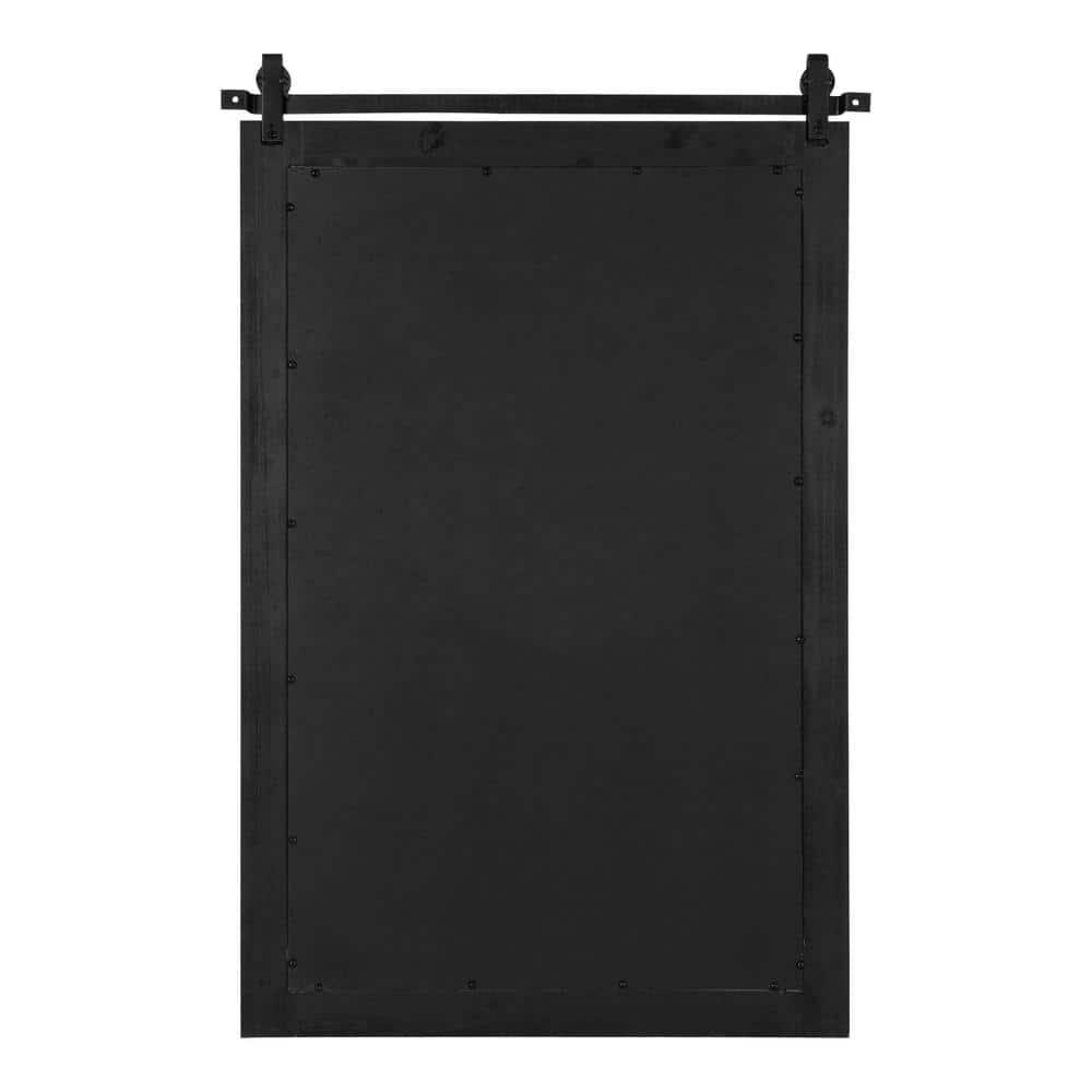 Kate & Laurel All Things Decor 26" x 39" Cates Rustic Wall Mirror Black: Modern Rectangle, No Assembly Required