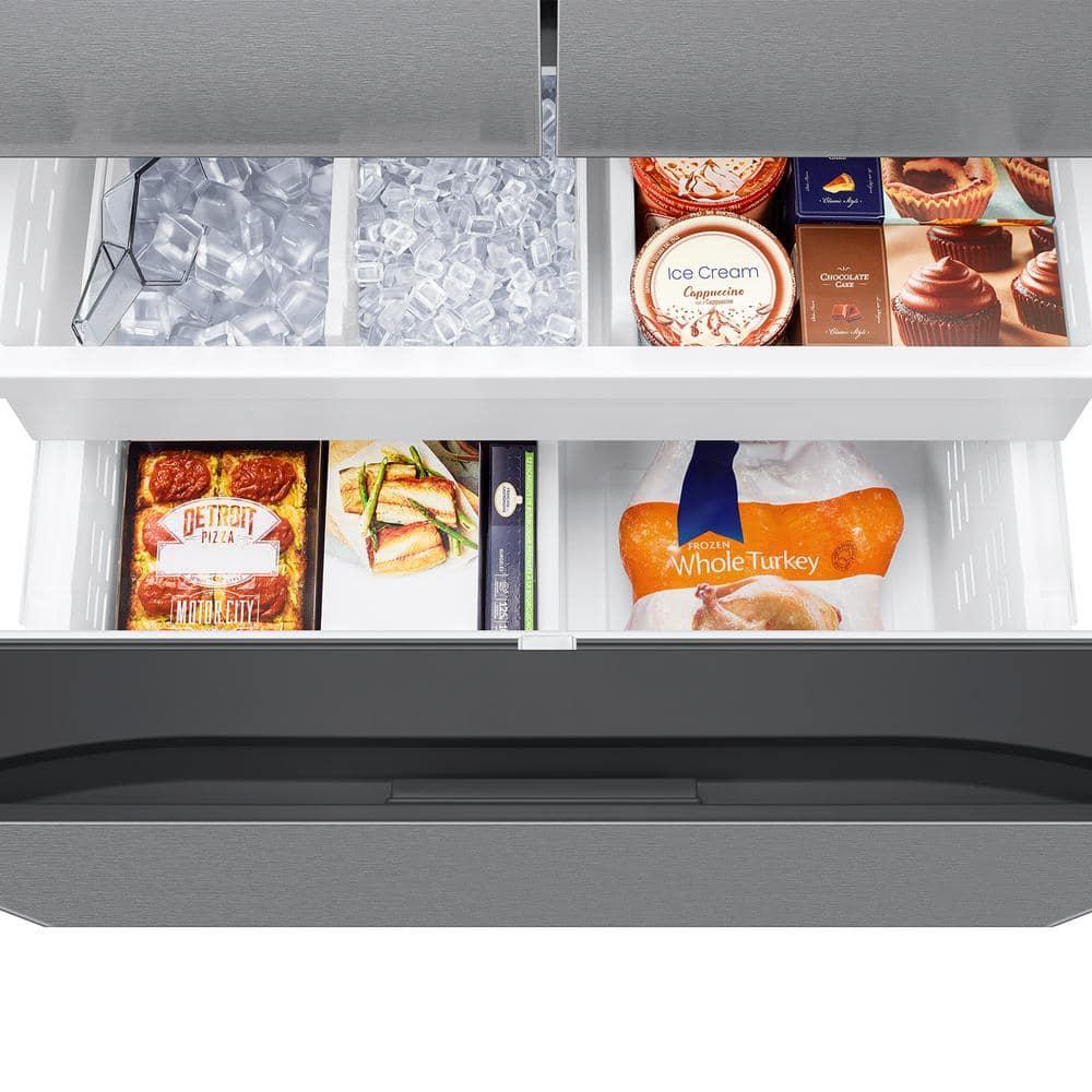 Samsung RF27CG5100SRAA 27 Cubic Feet Mega Capacity Counter Depth 3-Door French Door Refrigerator with Dual Auto Ice Maker