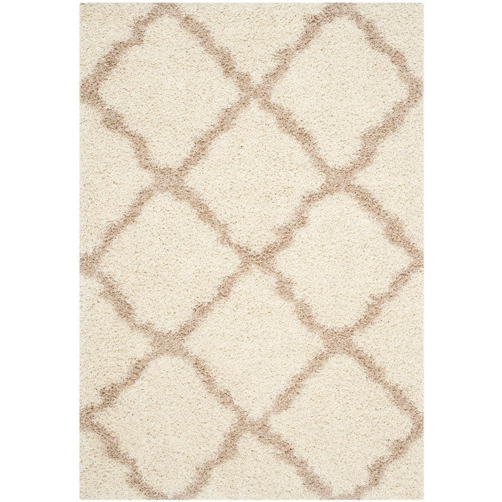 Dallas Shag SGD257 Power Loomed Indoor Area Rug - Ivory/Beige - 5'1"x7'6" - Safavieh.