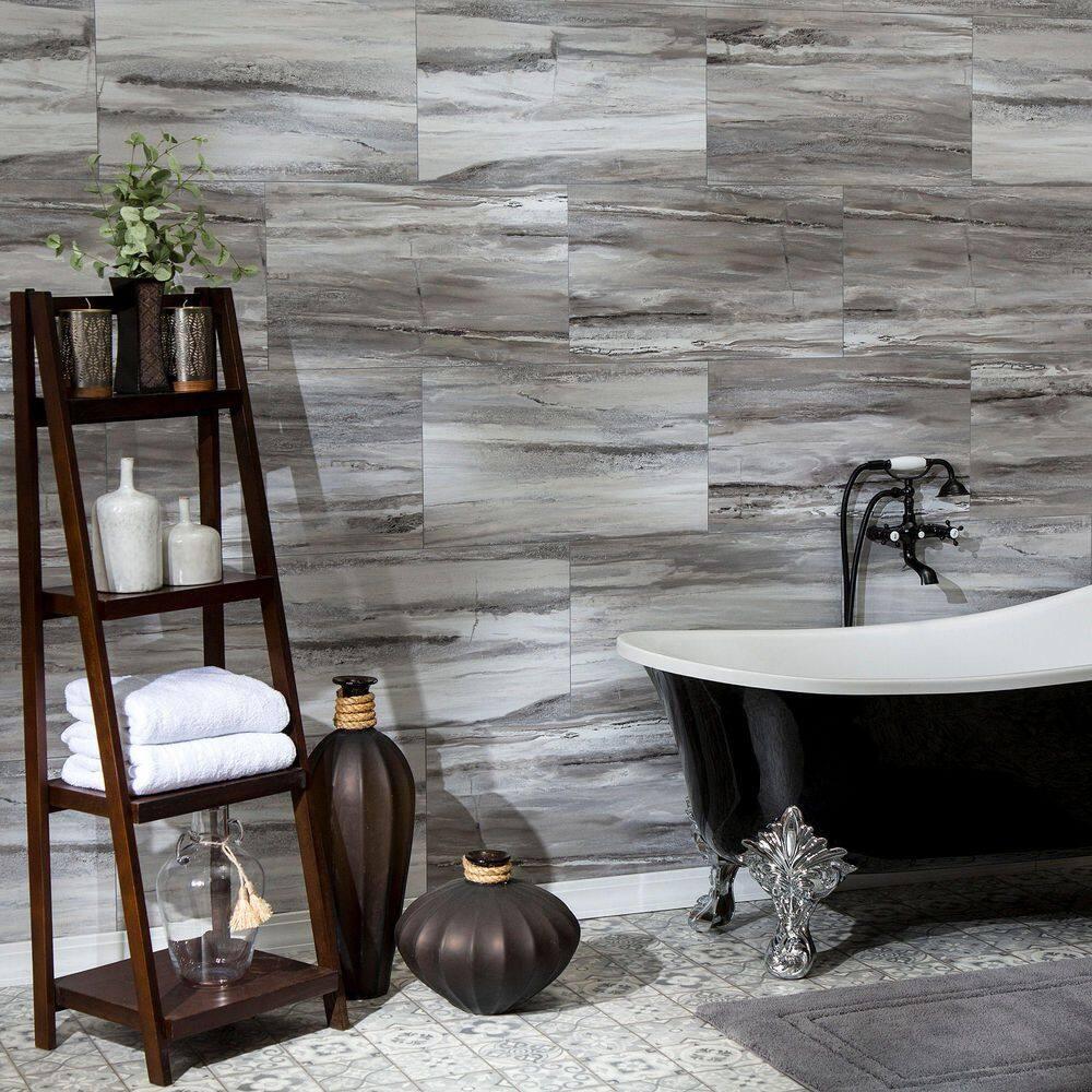 Palisade 25.6 in. x 14.8 in. Interlocking Vinyl Waterproof Wall Tiles