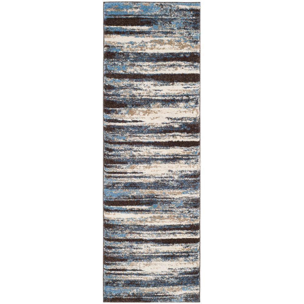 Retro RET2138 Power Loomed Indoor Runner Rug - Cream/Blue - 2'3"x13' - Safavieh.