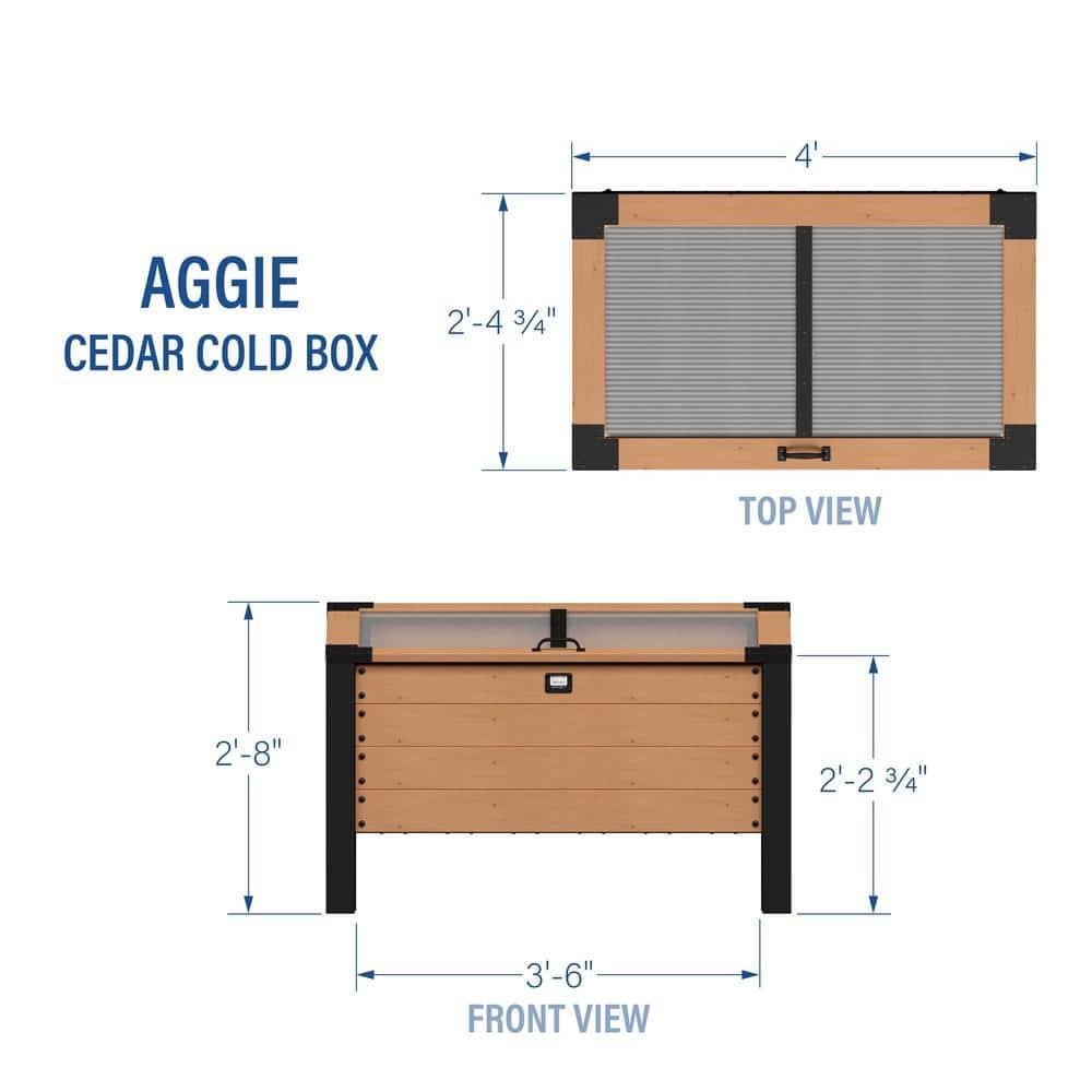 Backyard Discovery Aggie 4x2' Cedar Wood Cold Frame Mini Greenhouse, Polycarbonate Lid