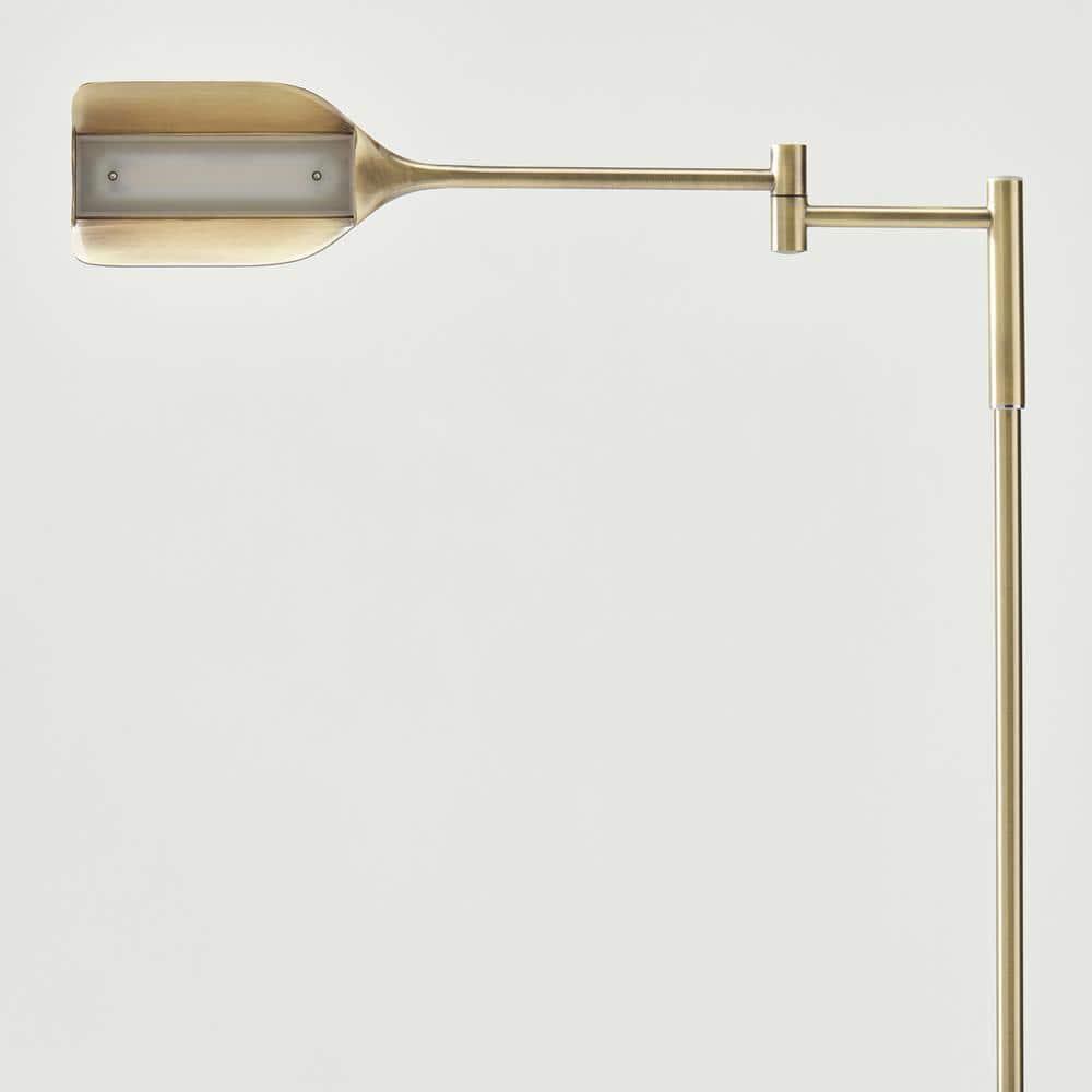 Brightech Leaf 53 in. Industrial Vintage Reading Floor Lamp with Metal Shade and 3-Way Dimming Options - Integrated LED Light