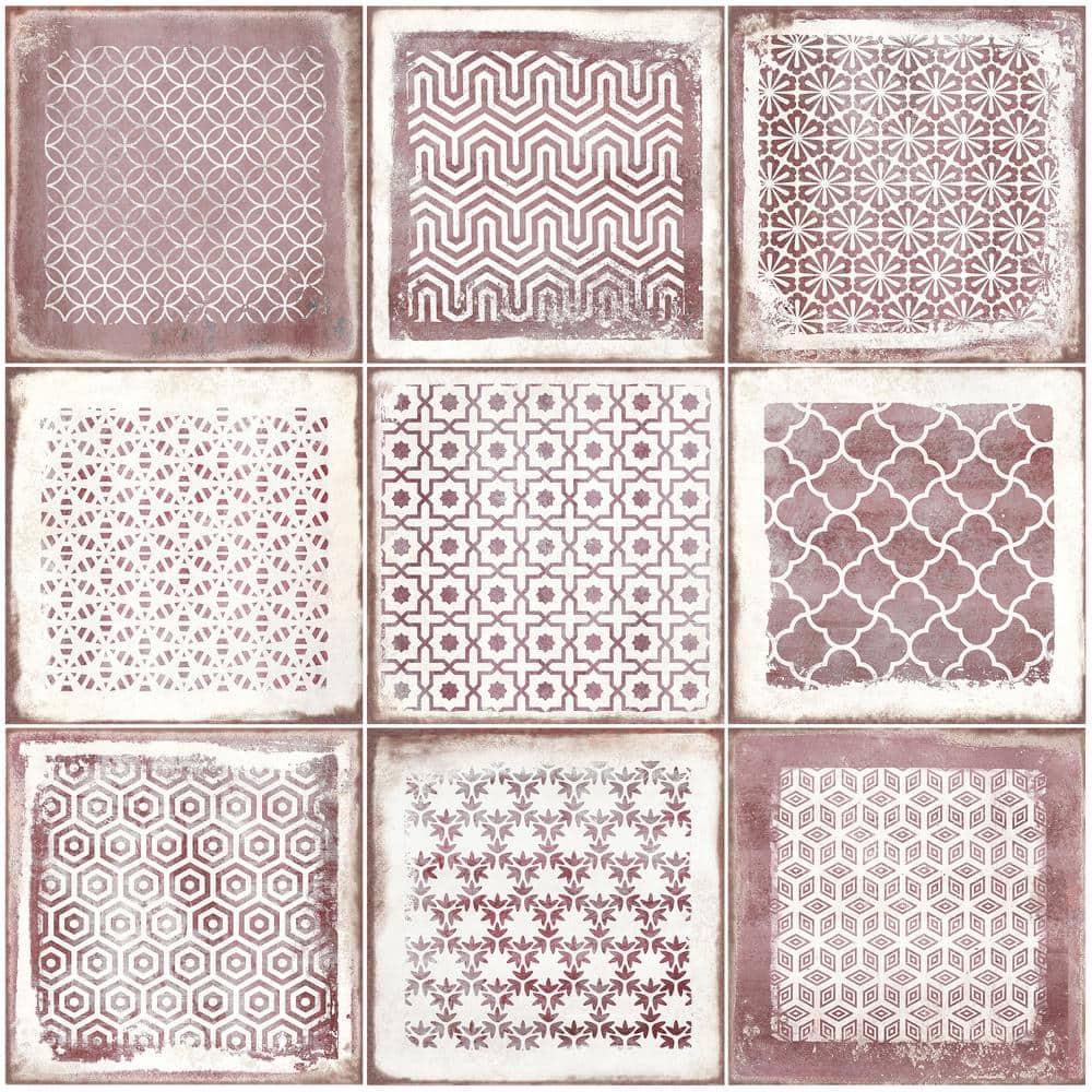Bond Tile 8" x 8" Encaustic Patterned Look Wall & Floor Tile