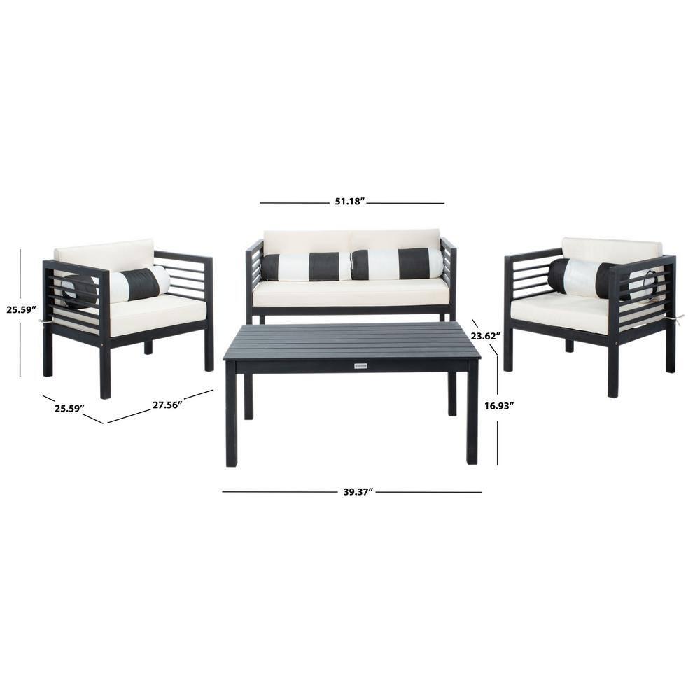 Wade Logan® Arlethe Wood 4 - Person Patio Conversation Sets with Cushions