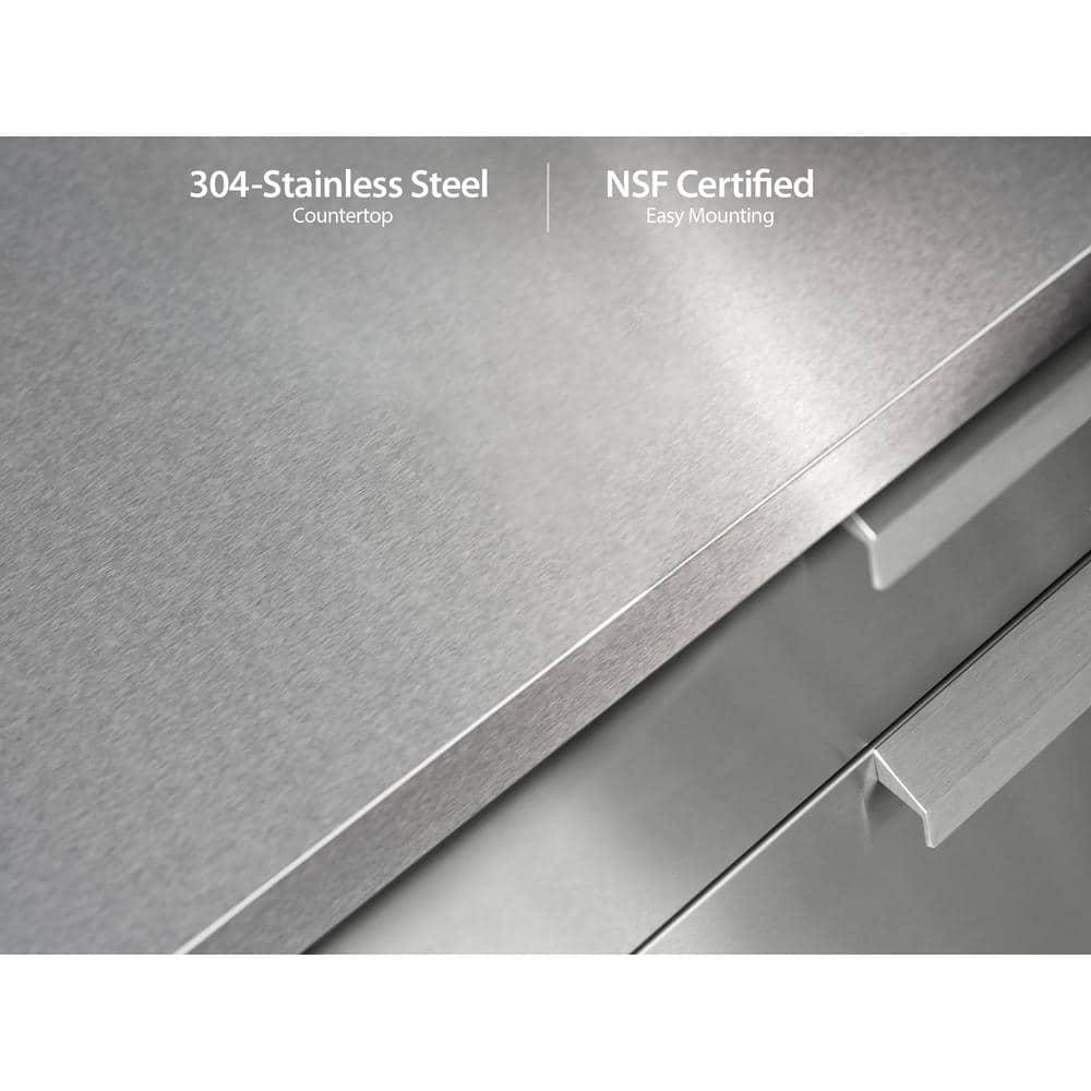 Outdoor Kitchen Stainless Steel 64" W x 24" D x 36.5" H 2-Piece Modular Cabinet Set