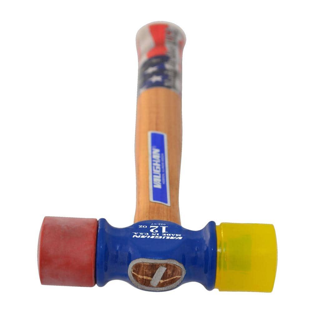 1 PK Vaughan 12 oz. Soft Face Hammer, 12 1/2 in L Steel W/ Vinyl Grip Handle