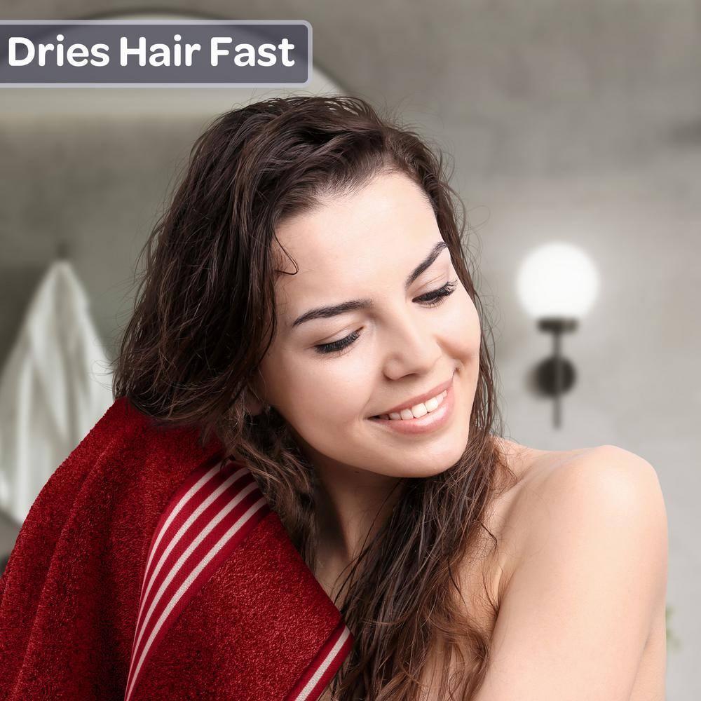 Lavish Home Luxury Cotton Bath Towels, Burgundy