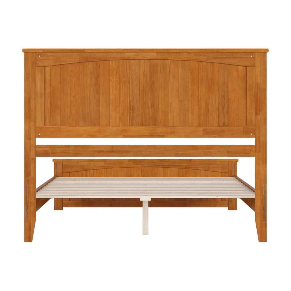 AFI Naples Queen Solid Wood Low Profile Platform Bed with Matching Footboard, Light Toffee