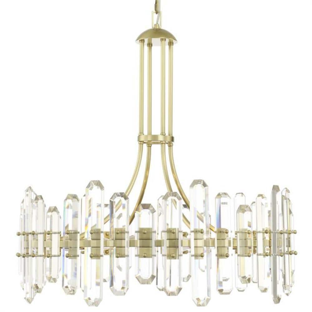 Twelve Light Chandelier In Traditional And Contemporary Style 31 Inches Wide By 28.25 Inches High-Aged Brass Finish Crystorama Lighting Bol-8889-Ag
