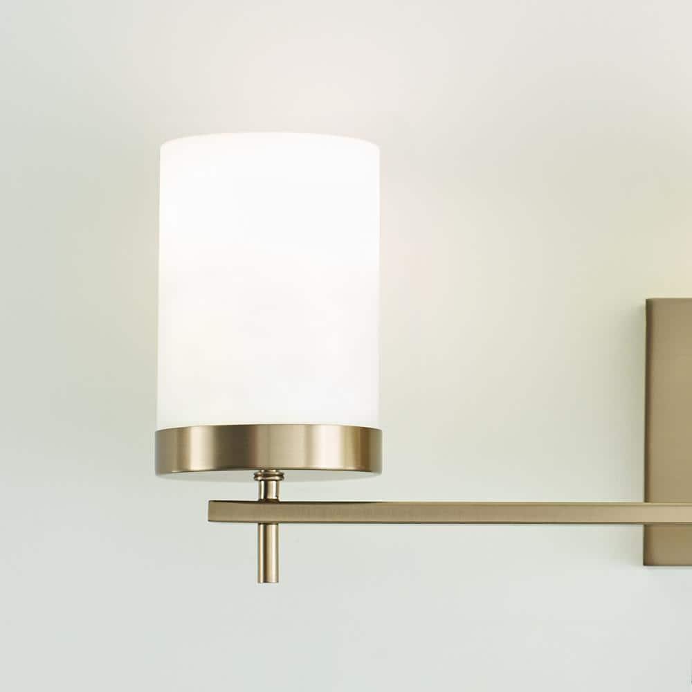 Generation Lighting 3-Light Zire Modern Bath Fixture Wall Lamp Satin Brass 4490303-848, Bathroom Light Fixture for Home Décor, Wall Sconce Vanity Light Fixture and Bathroom Accessory