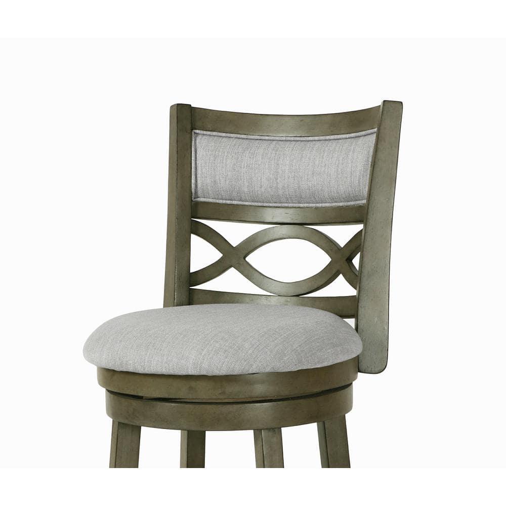 New Classic Furniture,Manchester 24" Solid Wood Counter Stool With Fabric Seat In Ant Gray
